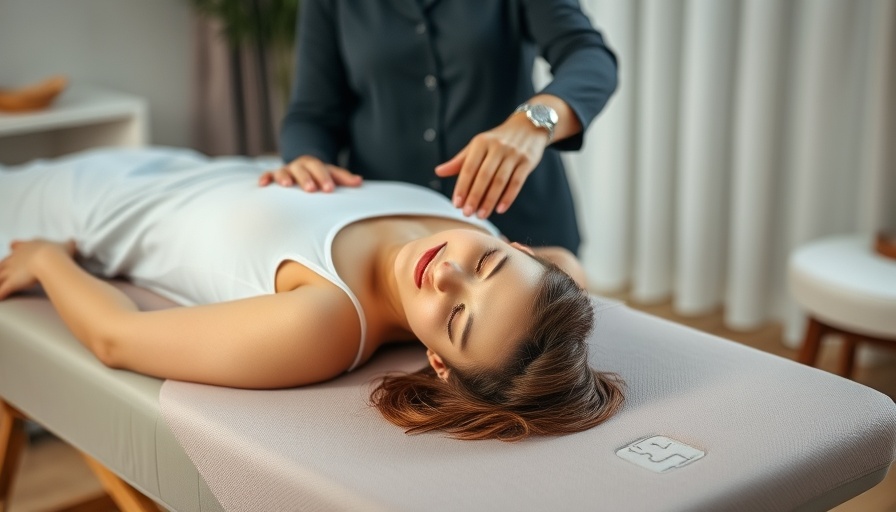Therapist adjusting woman's neck in modern therapy room.