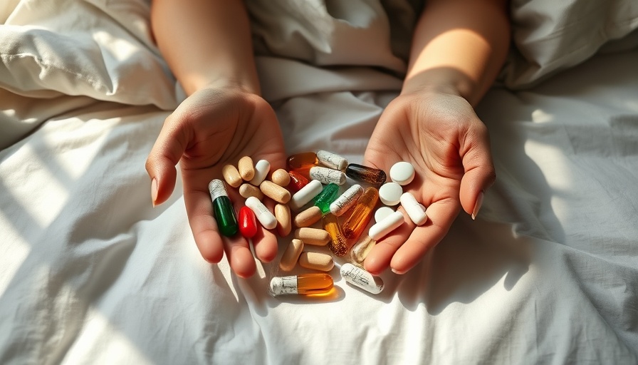 Hands holding vitamin pills in bed, illustrating the difference between Vitamin B and B12.