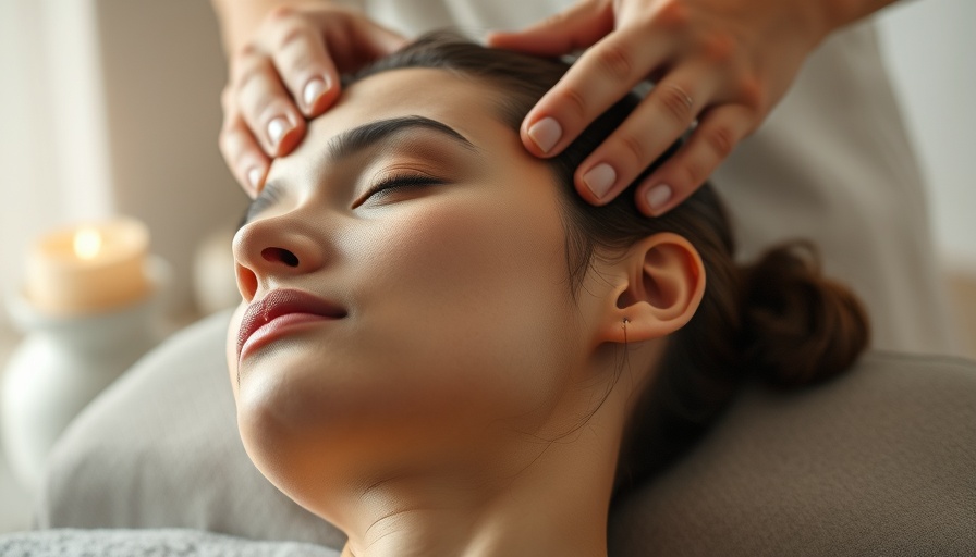 Therapeutic head massage focusing on neck pain relief.