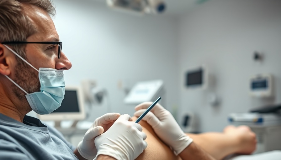 Treatment for shin splints procedure in clinic setting.