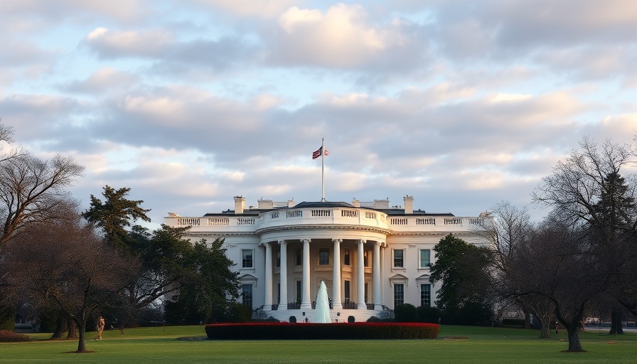 White House in late afternoon light symbolizes public health funding cuts.