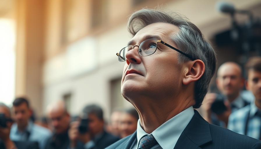 Middle-aged man looking upwards in a formal setting, highlighting pneumonia risks for older adults.