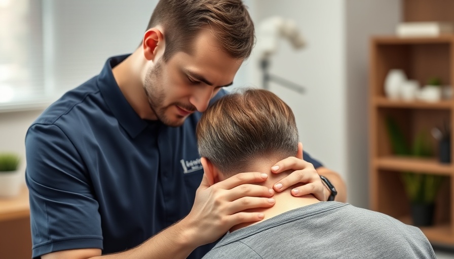 Therapist adjusting patient's back in a calming clinical setting.