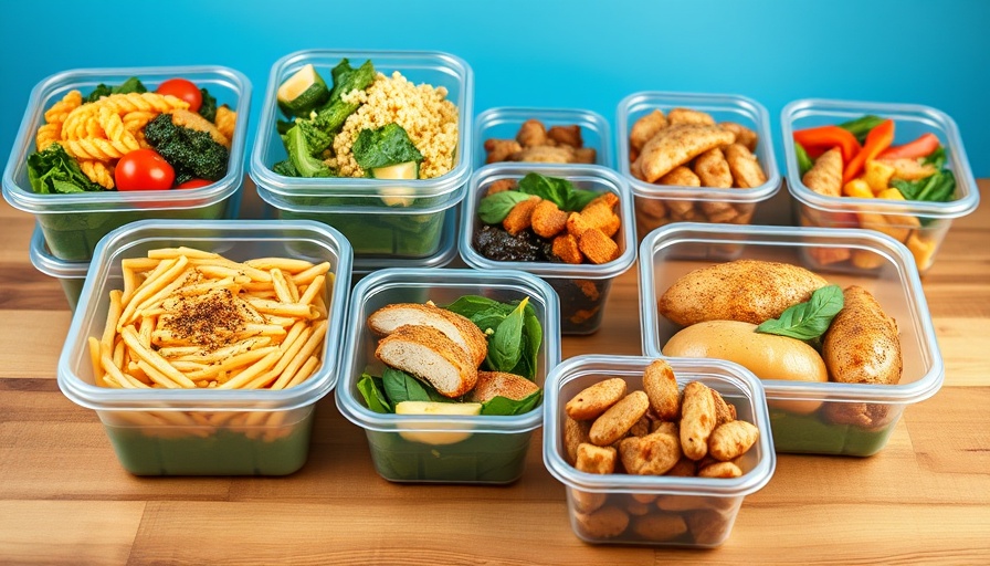 Vibrant healthy meal prep with pasta, greens, and chicken.