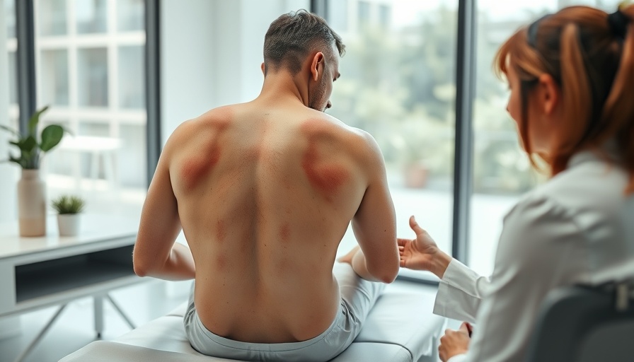 Consultation in therapy room addressing neck and back pain concerns.