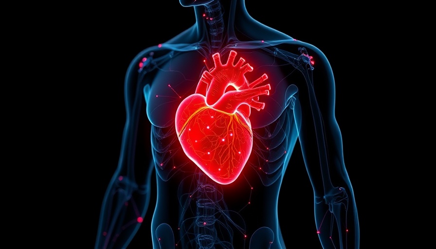 Digital visualization of human anatomy with highlighted heart