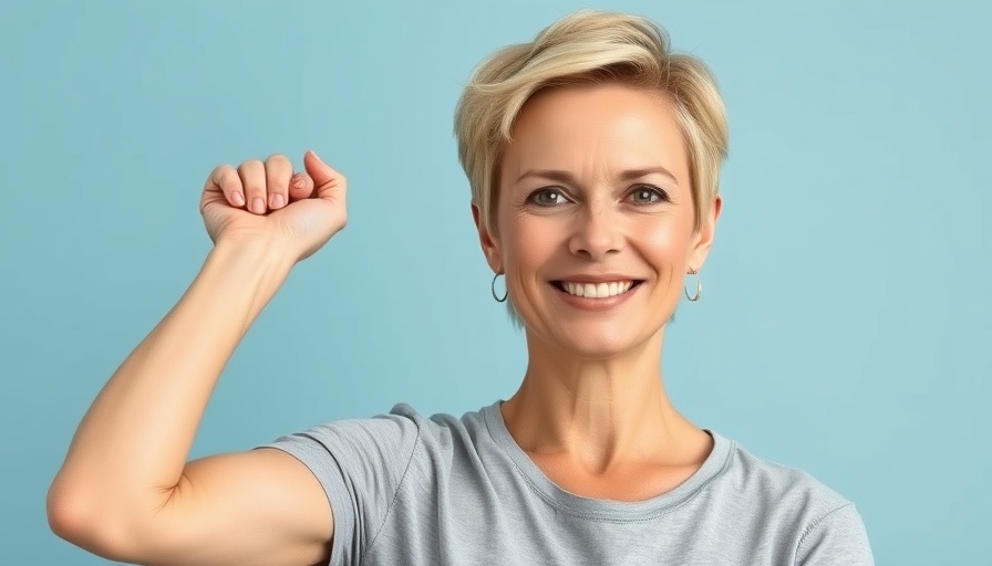 Healthy Living in Your 50s: Woman showing bandage on arm, smiling.