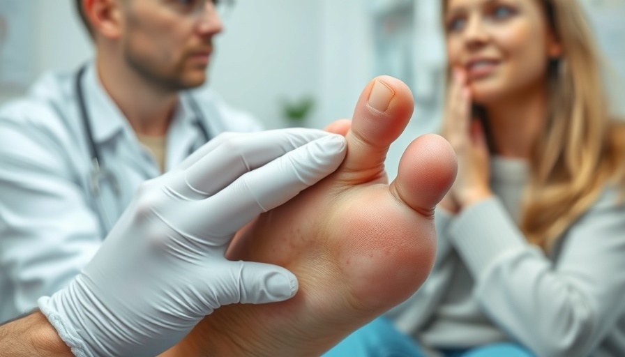 Medical inspection of a foot condition, woman reacts, what is tongiasis.