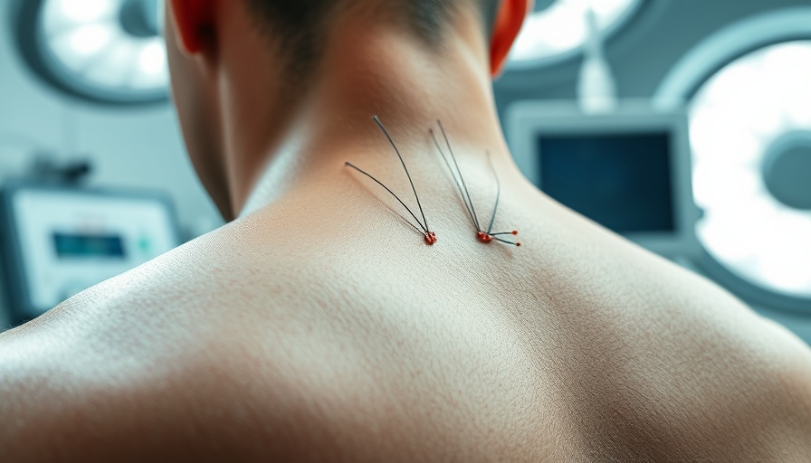 Lipoma treatment procedure with stitches in clinical setting.