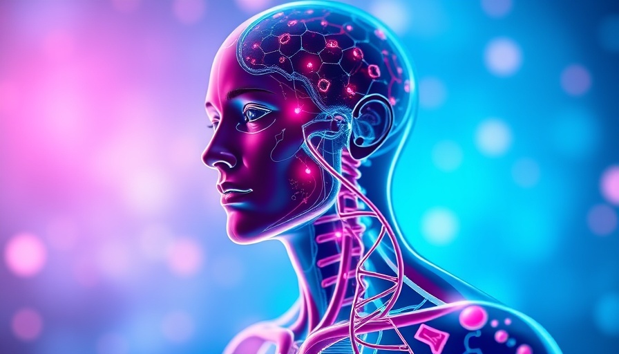 Abstract human model with DNA structures for preventive care.