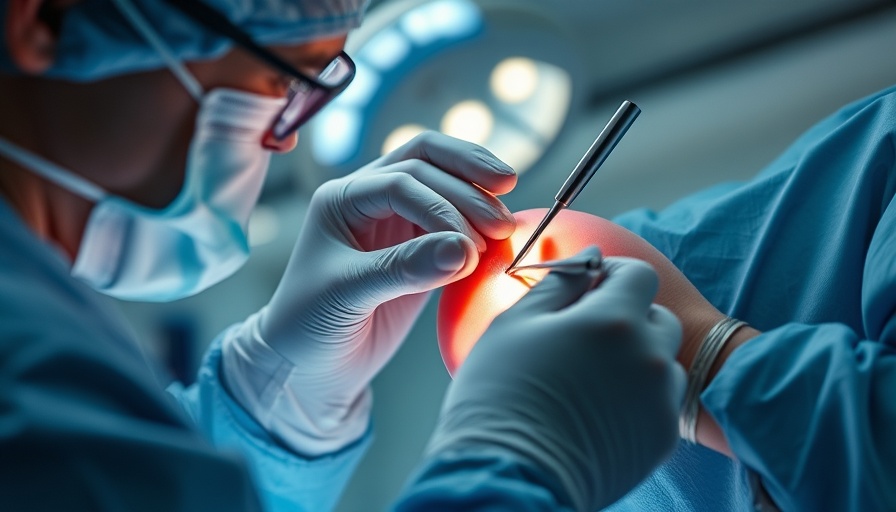Cyst removal procedure in sterile clinical setting.