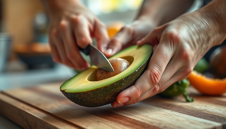 Preparing avocado for ketogenic diet and healthy eating.