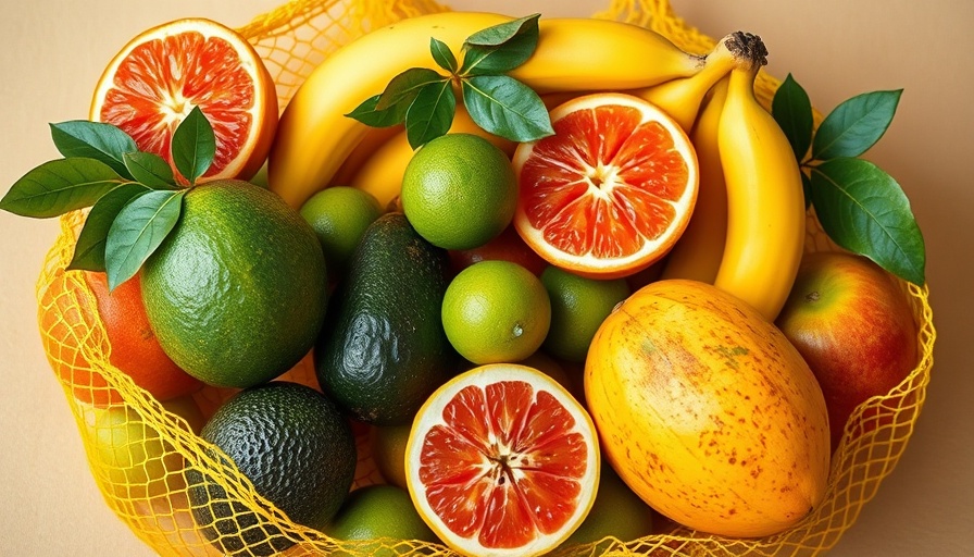 Assortment of fruits like grapefruits, bananas, avocados, showcasing 'Fruits and Vegetables You Should Never Peel.'