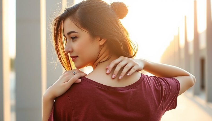 Young woman demonstrating joint hypermobility outdoors.