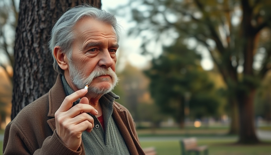 Elderly man with cigarette, HHS cuts smoking cessation programs.