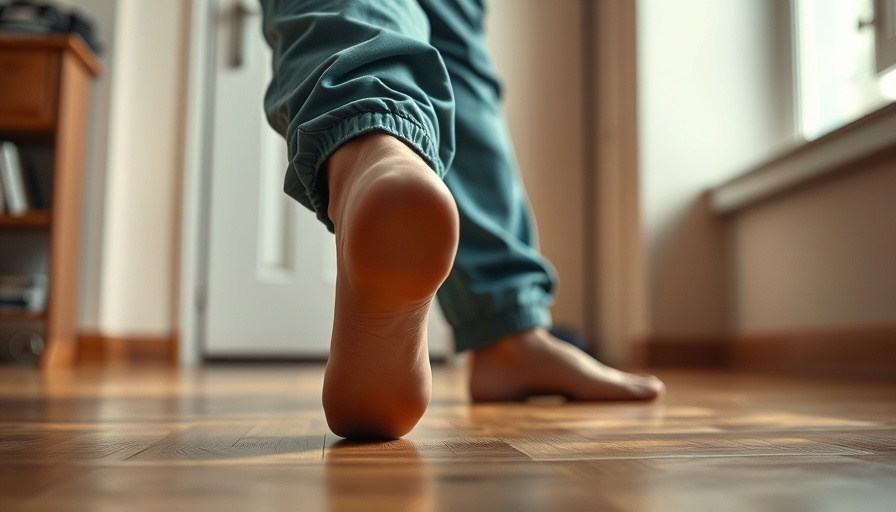Foot pain relief concept with thoughtful individual and close-up of feet.