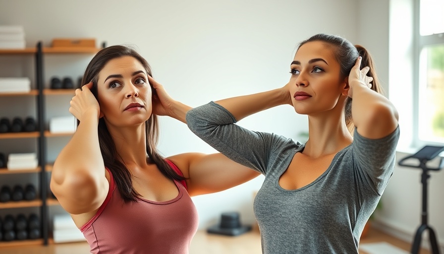 Why neck and back pain relief exercise with two women indoors.