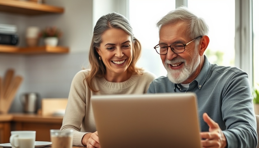 Middle-aged woman and elderly man discussing memory loss at home.