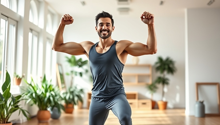Energetic fitness instructor in a bright studio doing 30 minute workouts.