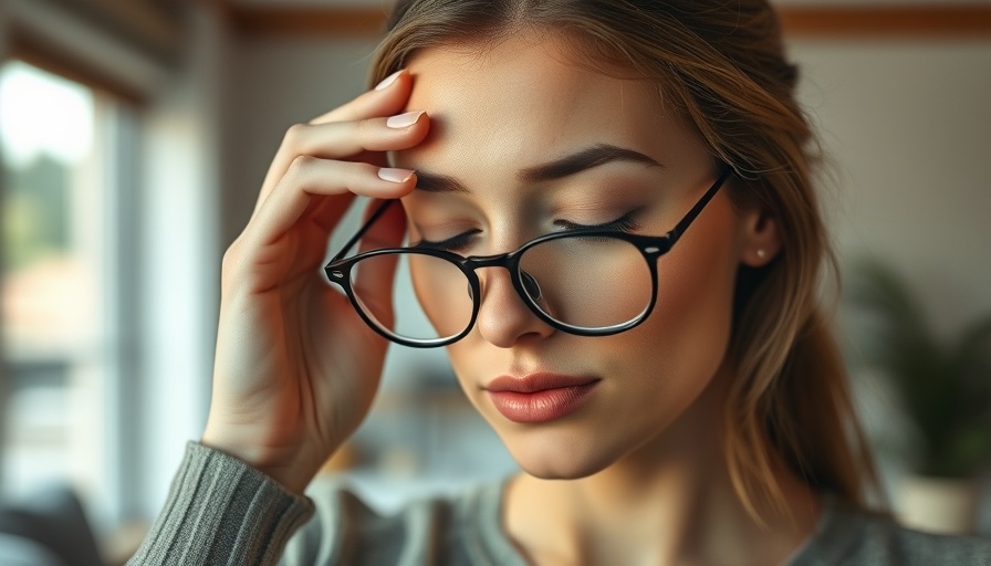 Woman suffering from headache possibly due to inadequate fiber.