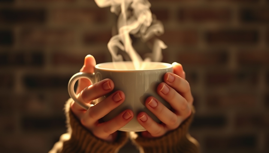 Cozy hands holding steaming mug with sunlight, drinks high in magnesium.