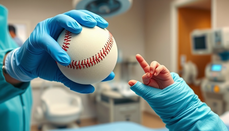 Baby hand size comparison in healthcare setting, vibrant scene.