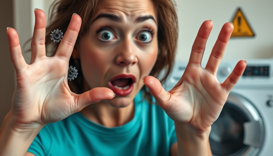 Surprised woman reacting to hygiene warning. Thrifting can be dangerous.