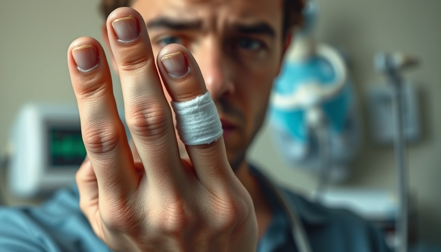 Nail biting health risks illustrated with a bandaged finger.
