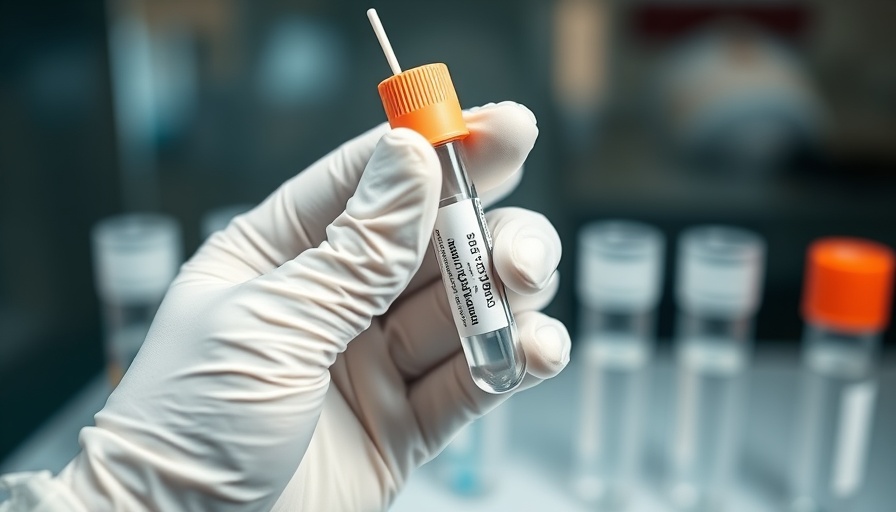 Close-up avian flu test sample in California lab.