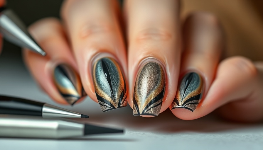Woman discusses cat eye nails, showing shiny designs.