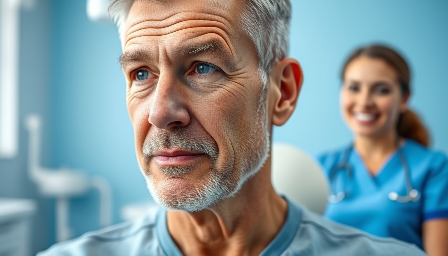Man with dental hygienist at dentist, dental care context.