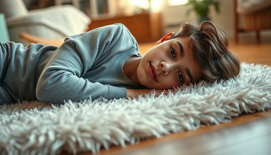 Teen relaxing on a rug with a thoughtful expression, Proactive Brain Health Care in Teens.