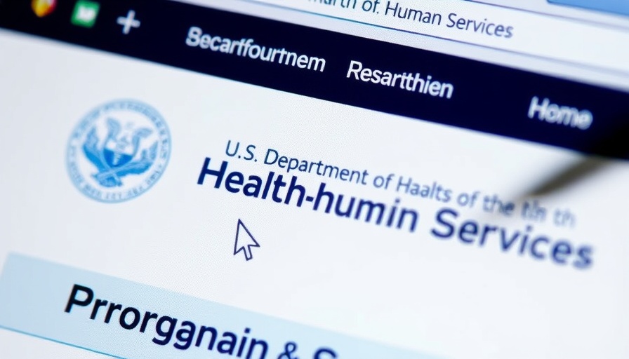 No new autism registry on Health and Human Services website screen.