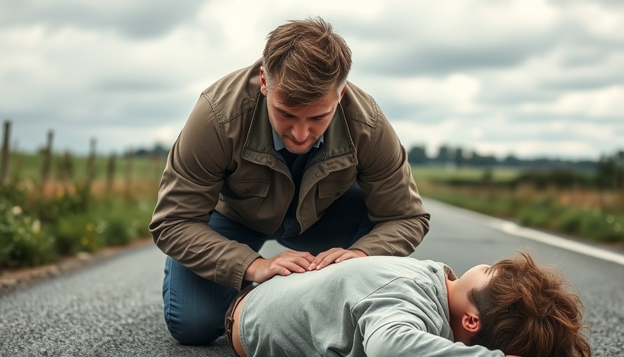 CPR demonstration on a road; Lifestyle Changes Prevent Cardiac Arrest.