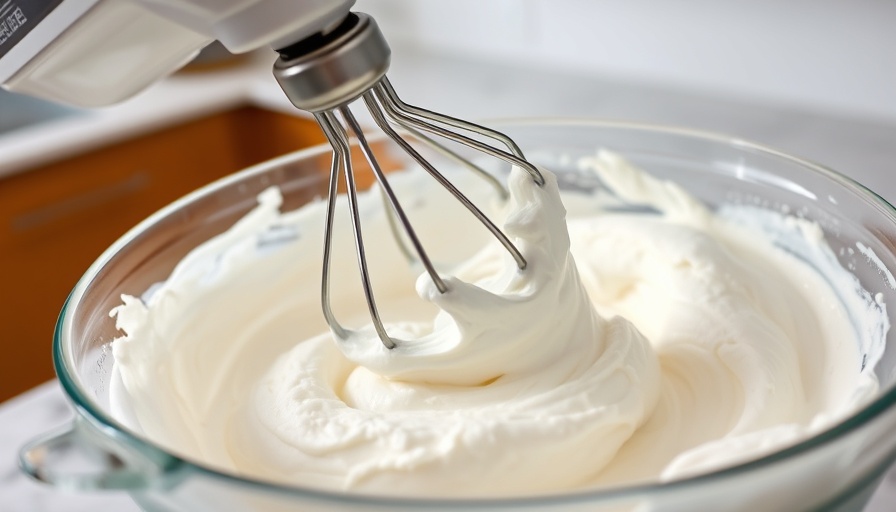 Mixing plant-based marshmallow recipe in glass bowl.