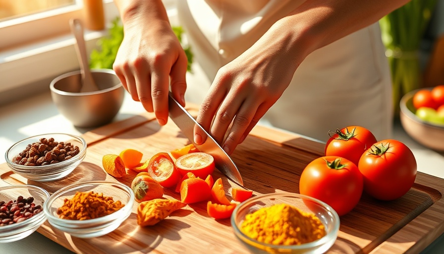 Vibrant vegetables being sliced, countering nutrition myths, in sunlit kitchen.