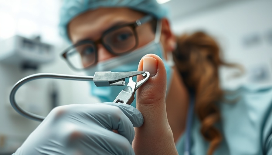 Ingrown toenail clipping procedure with healthcare professional.