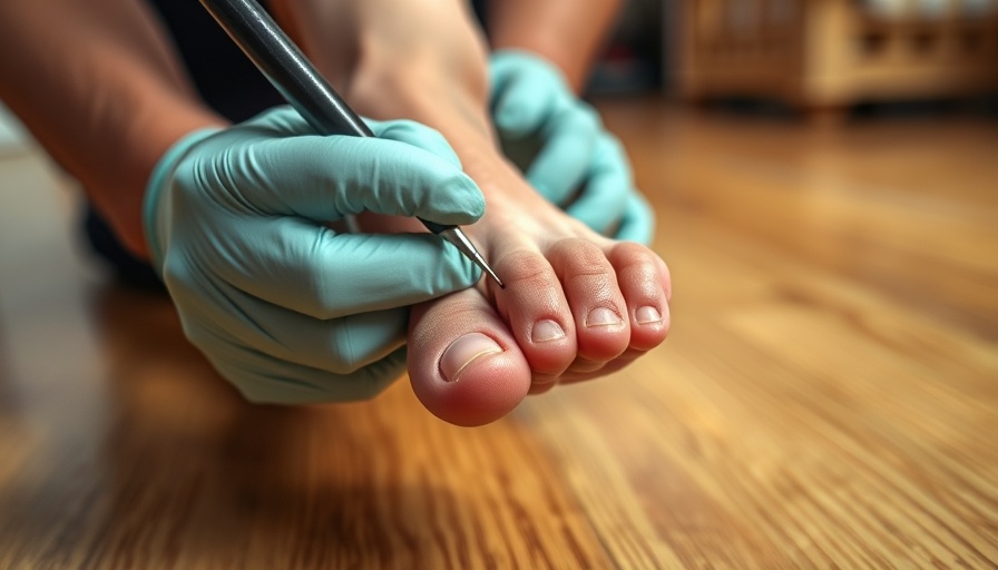 Polydactyly foot with nail care focus on health.