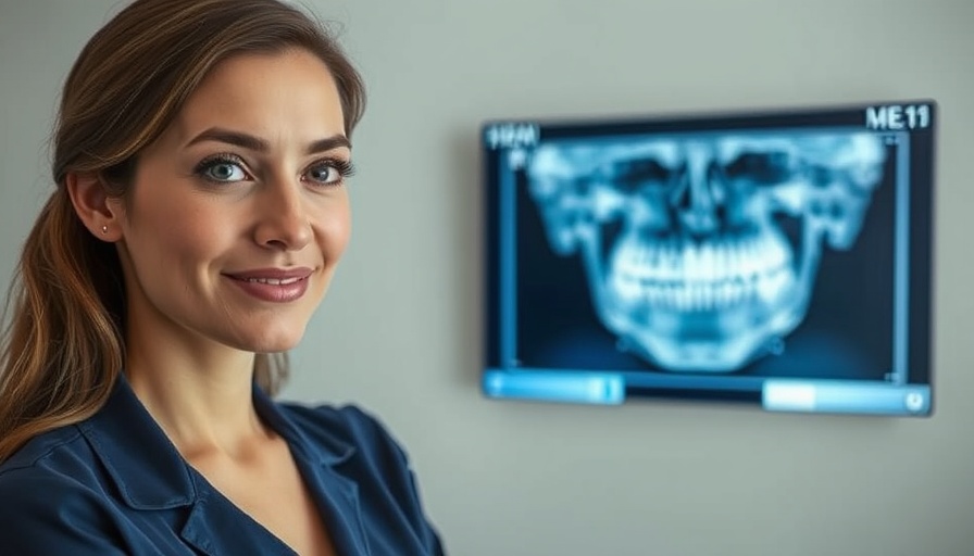Professional woman discussing dental x-rays.
