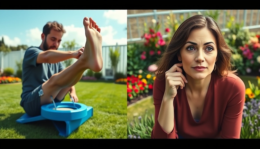 Split-screen foot stretching device and reaction for foot pain relief.