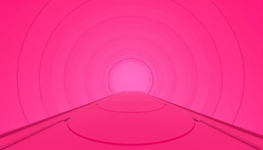 Abstract pink tunnel with concentric circles, resembling a futuristic path.