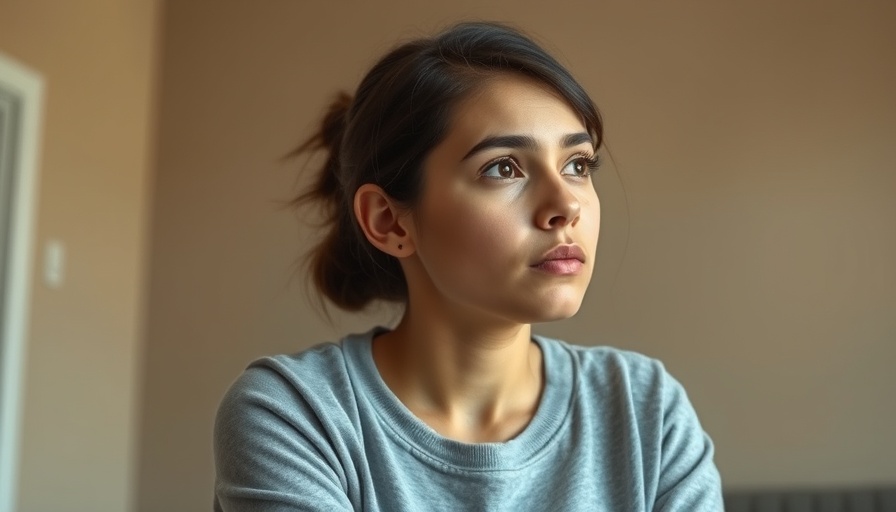 Young woman concerned about food allergies symptoms.