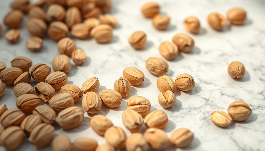 Raw Brazil nuts for healthy eating on a marble surface.