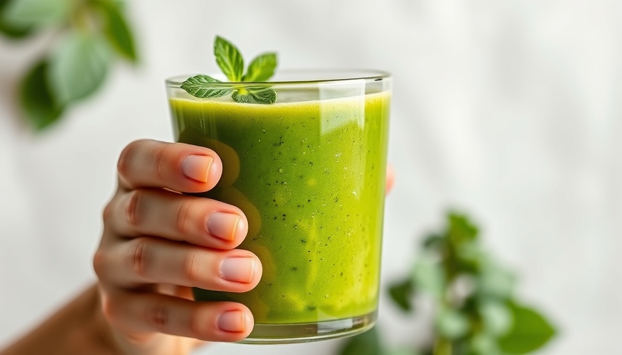 Healthy lifestyle with a vibrant green smoothie in hand.