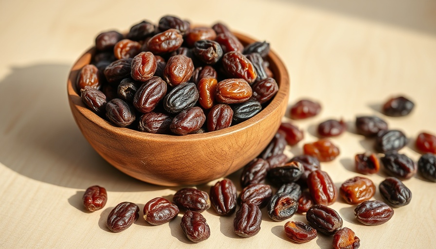 Plump raisins in a wooden bowl on a light wooden table. Are raisins good for you?