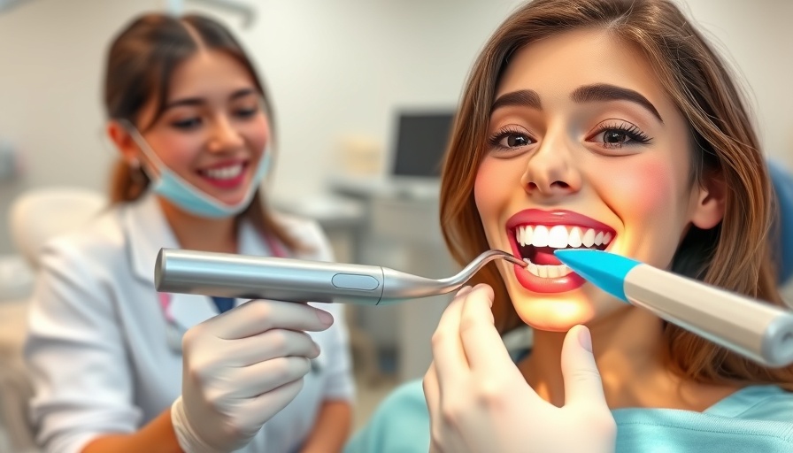 Teeth whitening animation with dental polishing explanation.