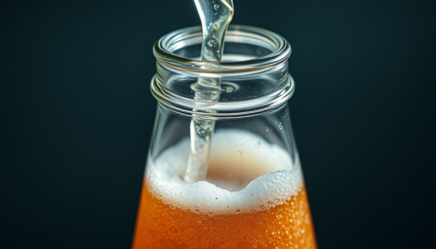 Sparkling pink Prosecco rhubarb spritz in a glass bottle, chilled and frothy.