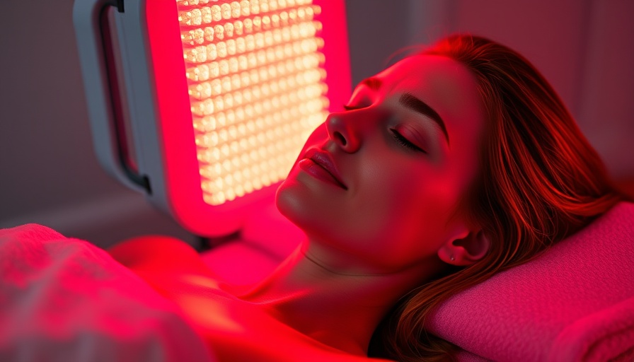Woman enjoying red light therapy benefits in a spa.