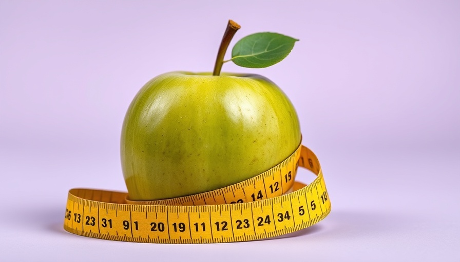 Partially peeled green apple with measuring tape, fruit myths debunked.