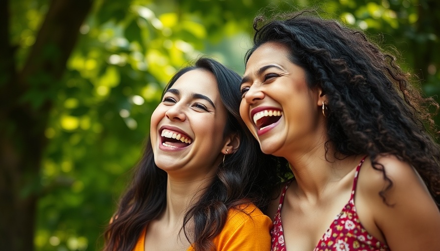 Two friends laughing outdoors, symbolizing delaying dementia through social engagement.
